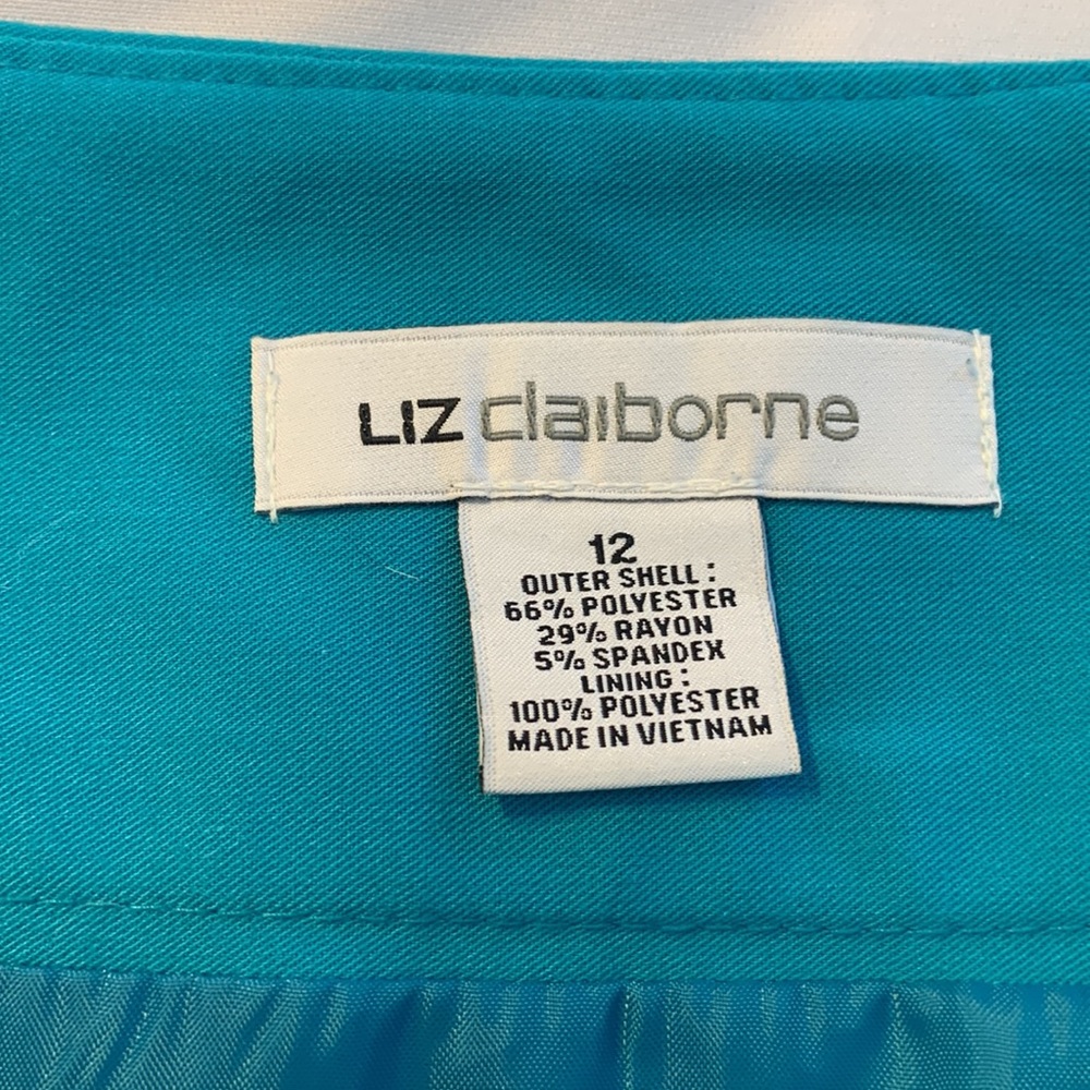 Turquoise Liz Claiborne pencil skirt, size 12 - Picture 2 of 4